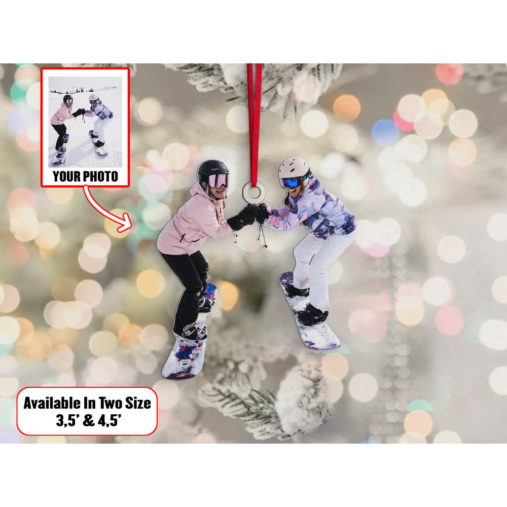 Personalized Skiers Photo Ornament, Christmas Shape Ornament Acrylic, Custom Skiers Christmas Ornament, Gift For Tree Decor, Gift For Friend - 3.jpg