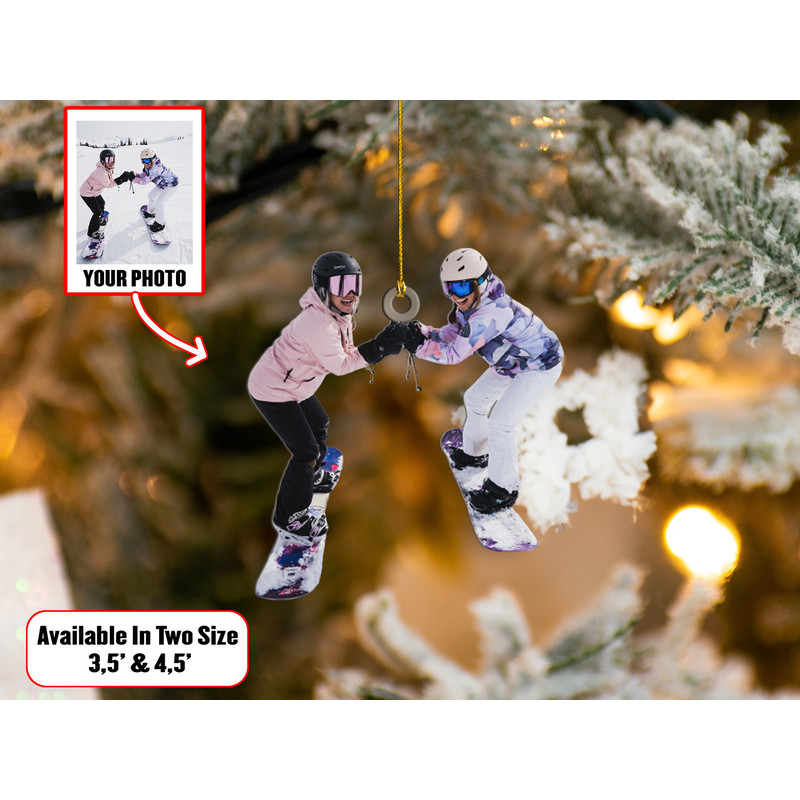 Personalized Skiers Photo Ornament, Christmas Shape Ornament Acrylic, Custom Skiers Christmas Ornament, Gift For Tree Decor, Gift For Friend - 4.jpg
