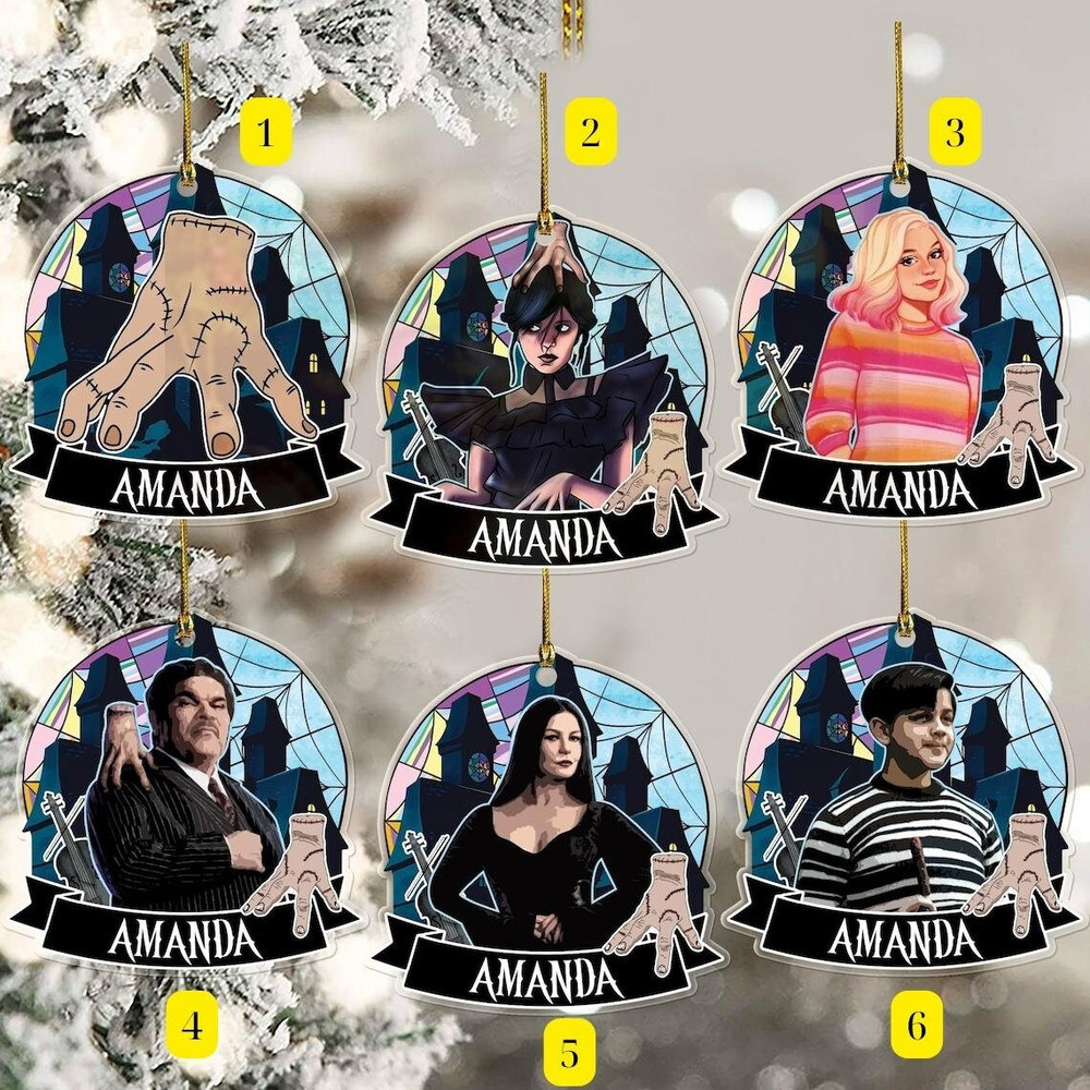 Personalized Wednesday Movie Characters Christmas Ornament, Wednesday The Addams Family Christmas Gift, Nevermore Academy Christmas Decor - 1.jpg
