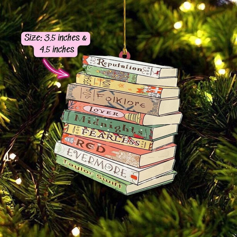 Taylor's Version Book Ornament, Custom Album Evermore Ornament, The Eras Tour Ornament, Taylor Swift Christmas Ornament, Family Ornament - 1.jpg