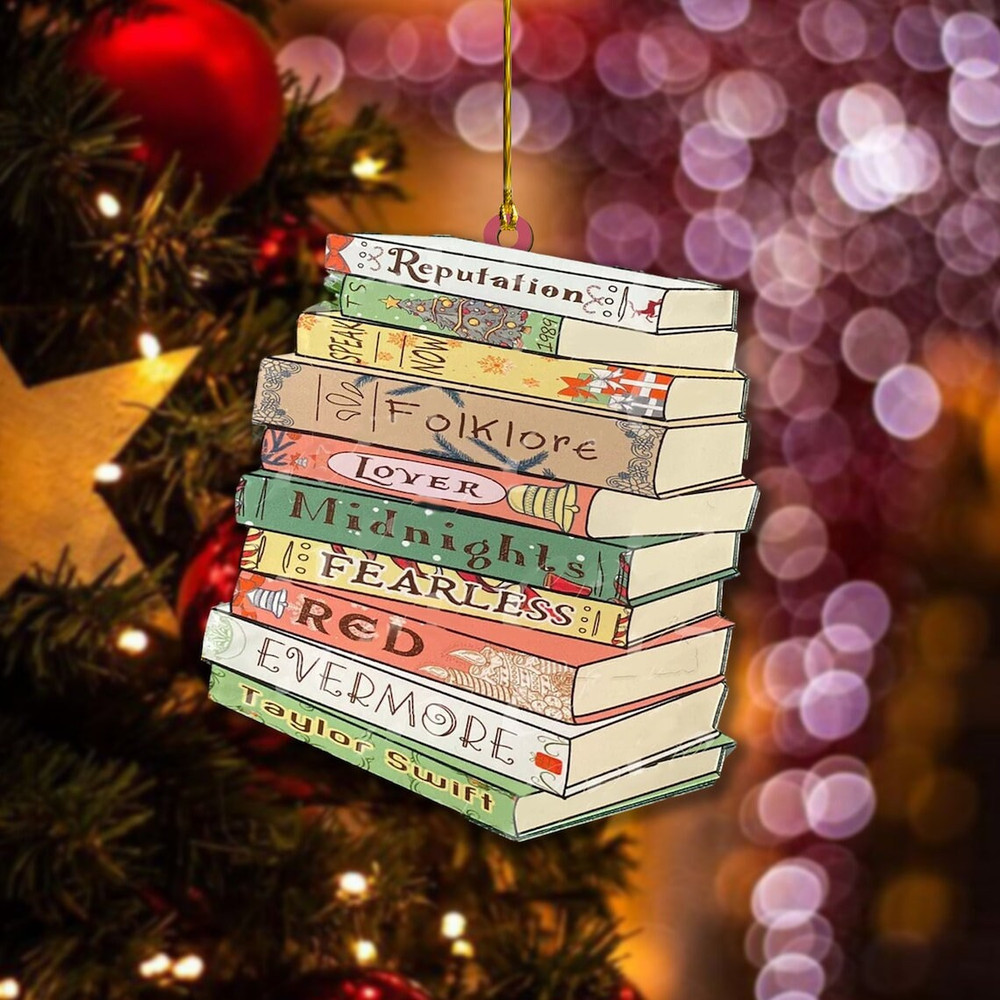 Taylor's Version Book Ornament, Custom Album Evermore Ornament, The Eras Tour Ornament, Taylor Swift Christmas Ornament, Family Ornament - 2.jpg