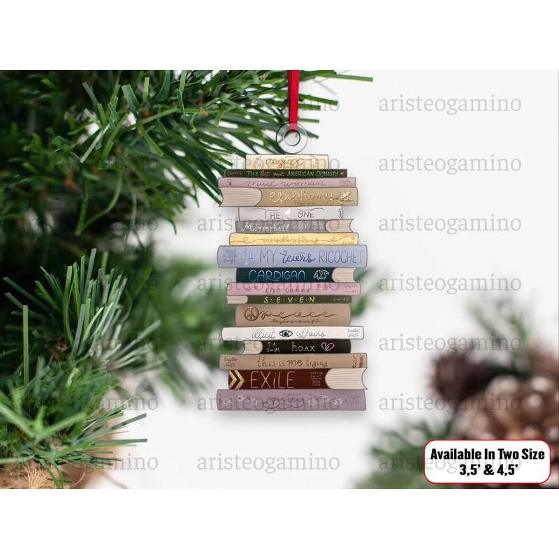 Taylor's Version Book Ornament, Custom Album Folklore Ornament, The Eras Tour Ornament, Taylor Swift Christmas Ornament, Family Ornament - 1.jpg