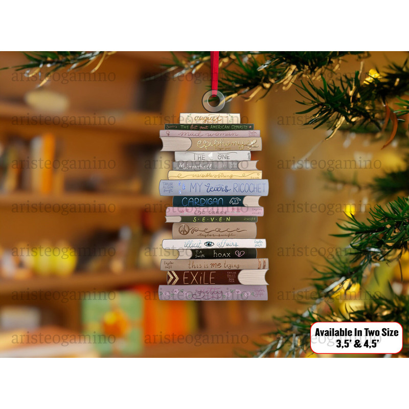 Taylor's Version Book Ornament, Custom Album Folklore Ornament, The Eras Tour Ornament, Taylor Swift Christmas Ornament, Family Ornament - 2.jpg