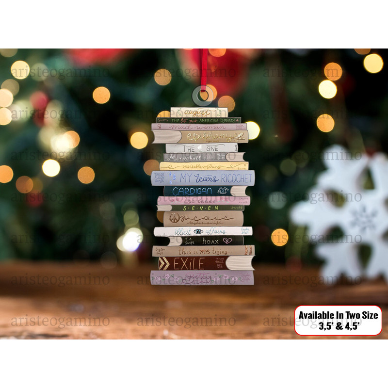 Taylor's Version Book Ornament, Custom Album Folklore Ornament, The Eras Tour Ornament, Taylor Swift Christmas Ornament, Family Ornament - 3.jpg