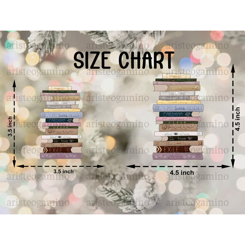 Taylor's Version Book Ornament, Custom Album Folklore Ornament, The Eras Tour Ornament, Taylor Swift Christmas Ornament, Family Ornament - 4.jpg