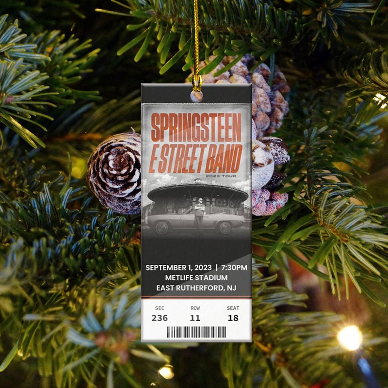 Custom Concert Ornament, Bruce Sprngteen Tour 2023 Ornament, Concert Memorial, Concert Keepsake, Tour Souvenir Gift, Personalized Ticket - 3.jpg