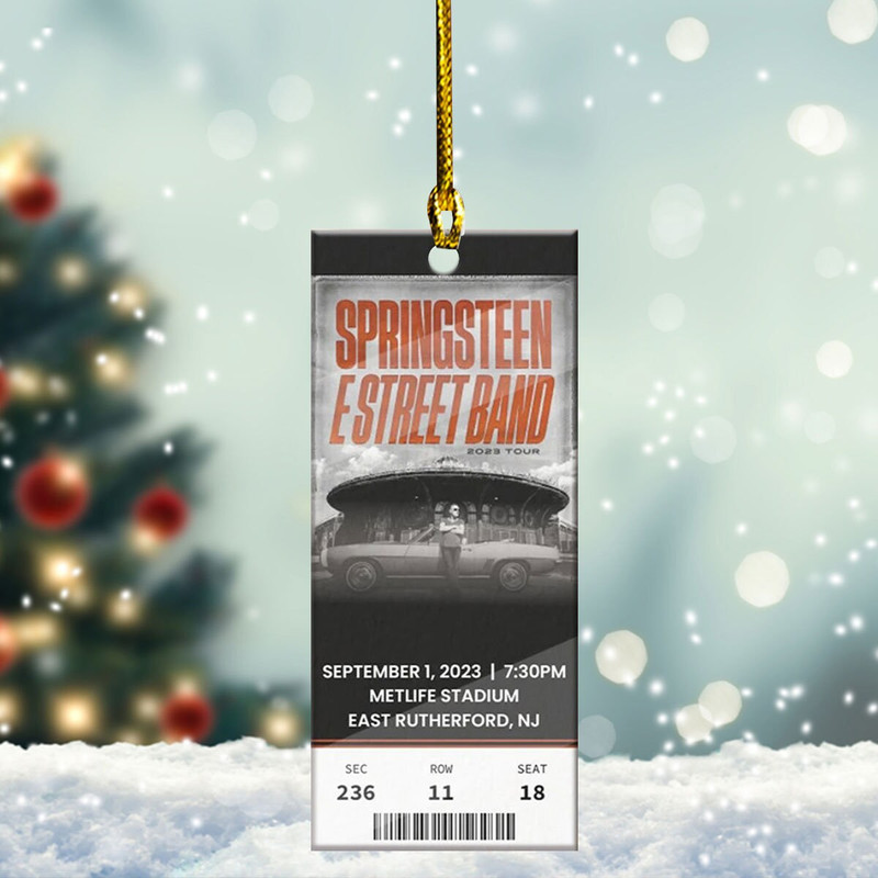 Custom Concert Ornament, Bruce Sprngteen Tour 2023 Ornament, Concert Memorial, Concert Keepsake, Tour Souvenir Gift, Personalized Ticket - 5.jpg