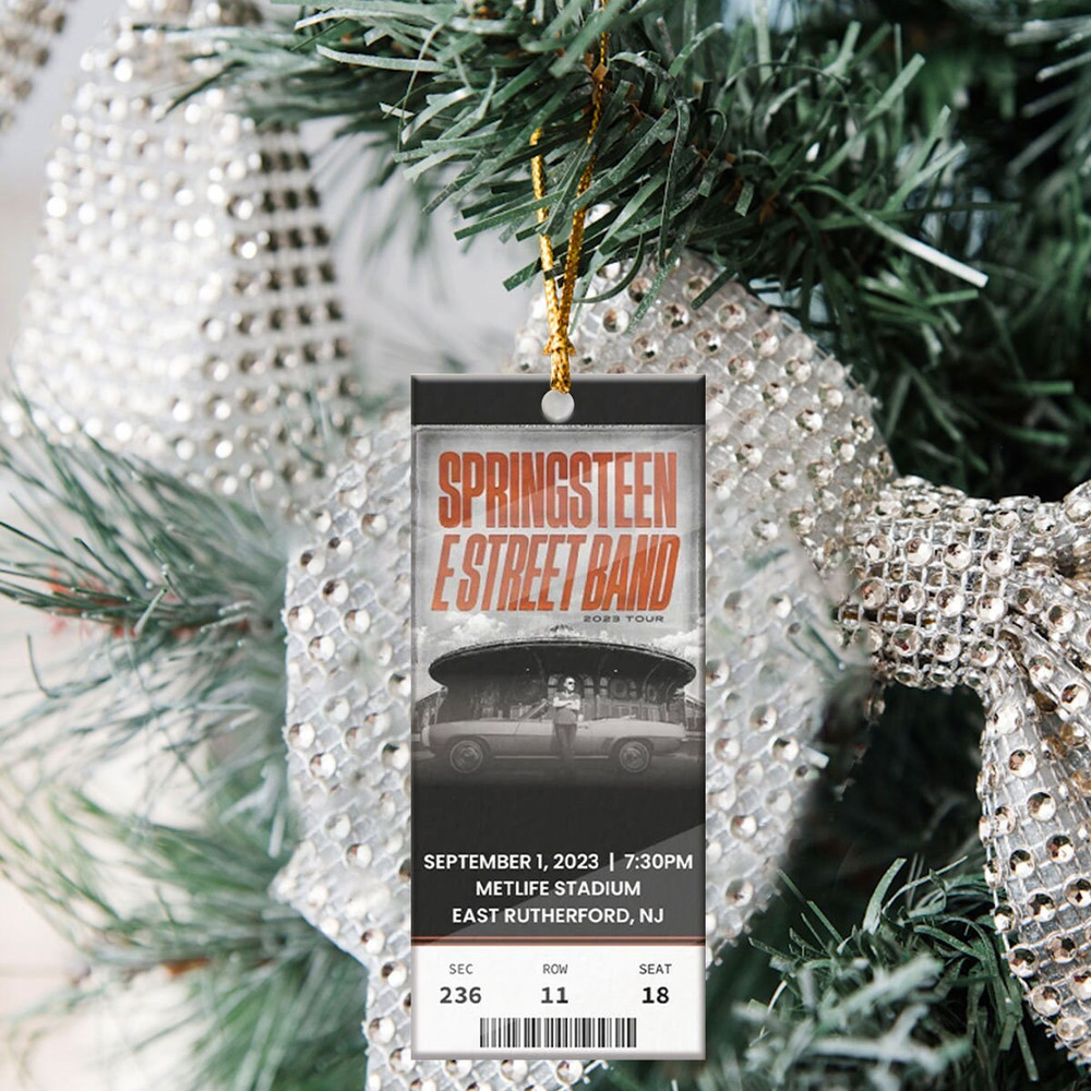 Custom Concert Ornament, Bruce Sprngteen Tour 2023 Ornament, Concert Memorial, Concert Keepsake, Tour Souvenir Gift, Personalized Ticket - 6.jpg
