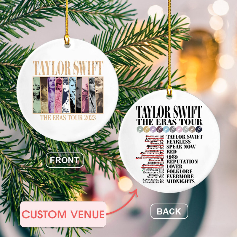 Custom Eras Tour Ornament, TS Ornament, Swiftie Ornament, Eras Concert Memorial Ornament, TS Merch, Swifie Gifts, Christmas Ornament - 1.jpg