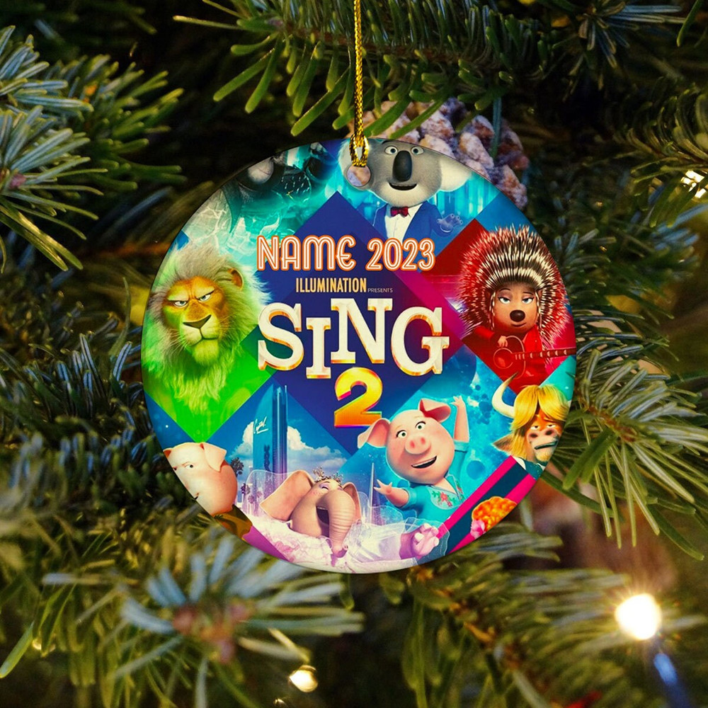 Custom Name Christmas Ornament, Sing Ornament, Sing 2 Ornament, Baby Ornament, Kid Ornament, Pig Ornament, 2023 Ornament, Christmas decor - 1.jpg