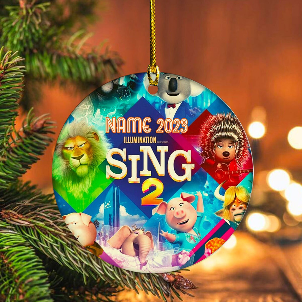 Custom Name Christmas Ornament, Sing Ornament, Sing 2 Ornament, Baby Ornament, Kid Ornament, Pig Ornament, 2023 Ornament, Christmas decor - 2.jpg