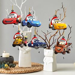 custom name ornament, christmas disney cars ornaments, christmas tree decor