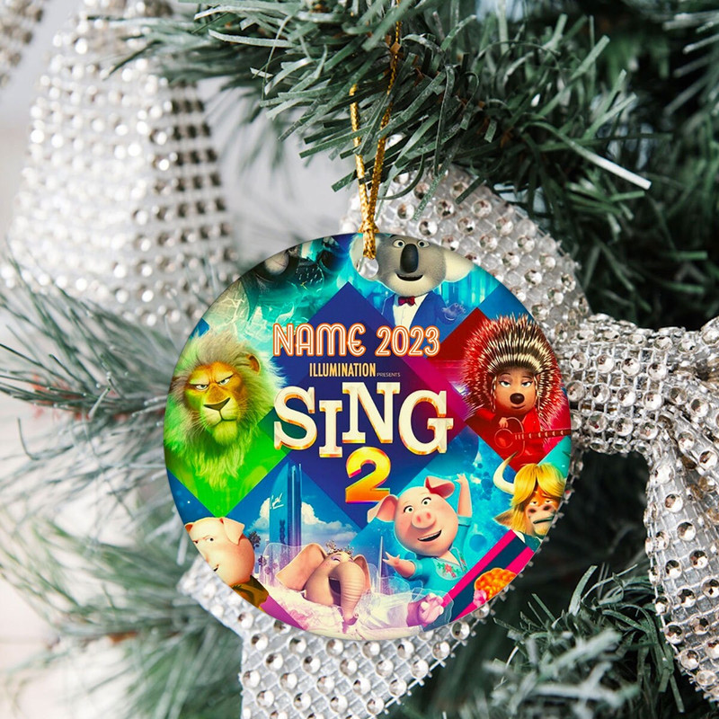 Custom Name Christmas Ornament, Sing Ornament, Sing 2 Ornament, Baby Ornament, Kid Ornament, Pig Ornament, 2023 Ornament, Christmas decor - 6.jpg