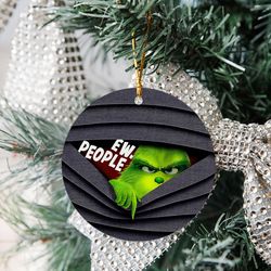 grinch ew people ornament, the grinch ornament, grinch face ornament