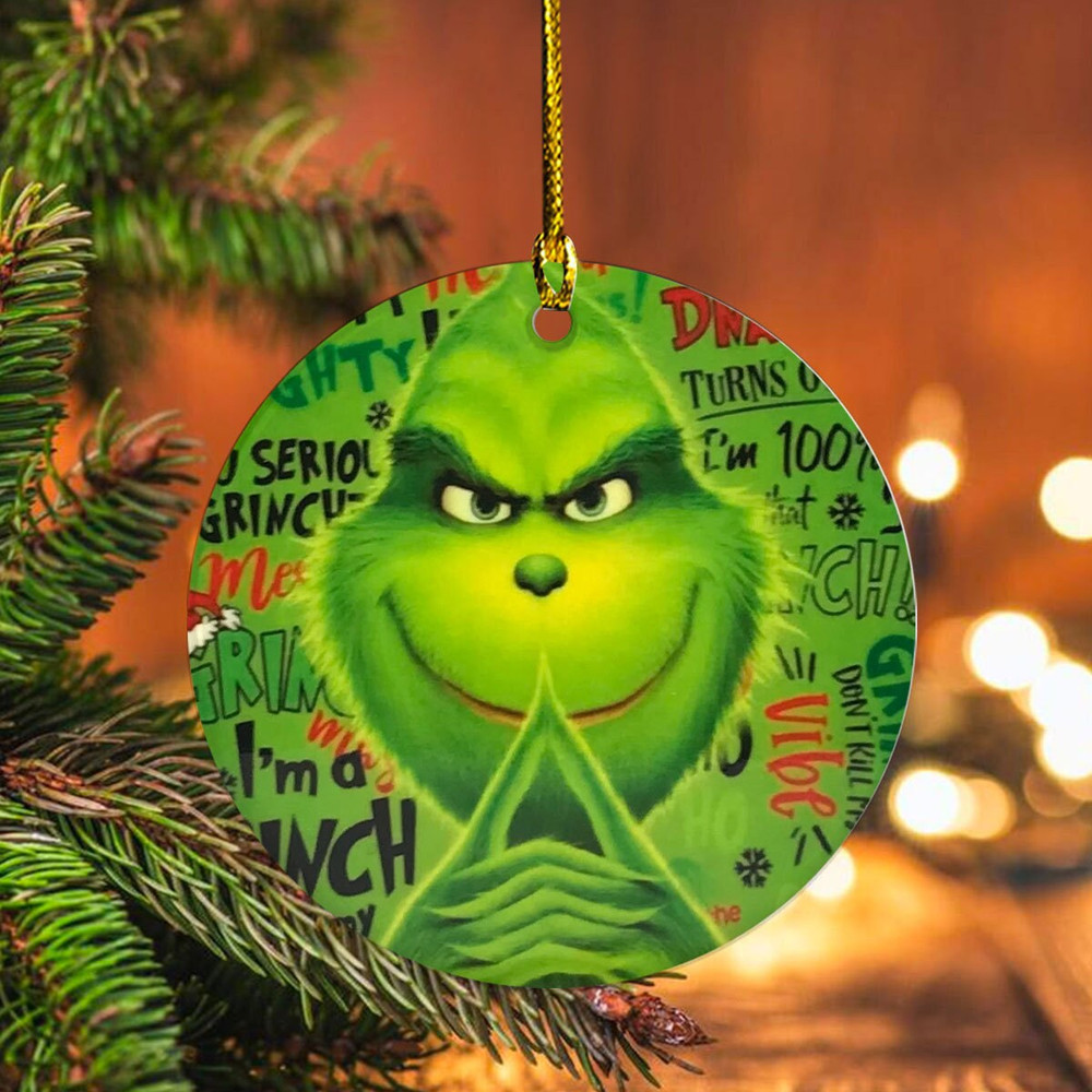 Grnch Face Ornament,Grnchmas Ornament, The Grnch Ornament, Christmas Family Ornament, 2023 Christmas Ornament, Family Gift, Christmas Gifts - 1.jpg