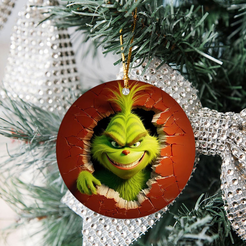 Grnch Ornament, Grnch Christmas Ornament, Break Through Grnch Ornament, The Grnch, Grnchmas Ornament, Christmas Gift, Christmas Decoration - 5.jpg