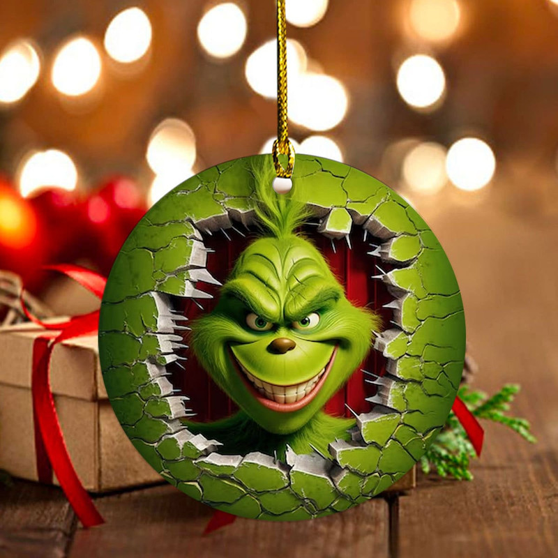 Grnch Ornament, Grnch Christmas Ornament, Break Through Grnch Ornament, The Grnch, Grnchmas Ornament, Christmas Gift, Christmas Decoration - 6.jpg