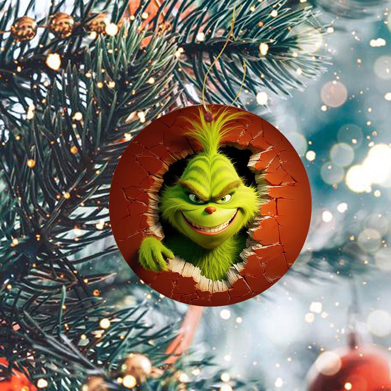 Grnch Ornament, Grnch Christmas Ornament, Break Through Grnch Ornament, The Grnch, Grnchmas Ornament, Christmas Gift, Christmas Decoration - 7.jpg