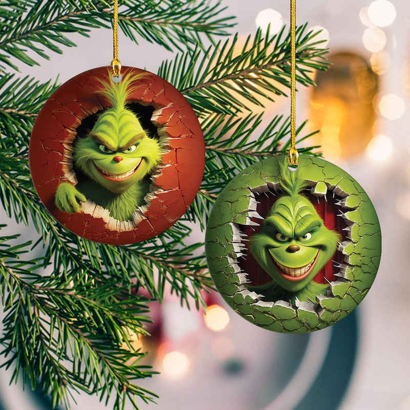 Grnch Ornament, Grnch Christmas Ornament, Break Through Grnch Ornament, The Grnch, Grnchmas Ornament, Christmas Gift, Christmas Decoration - 8.jpg