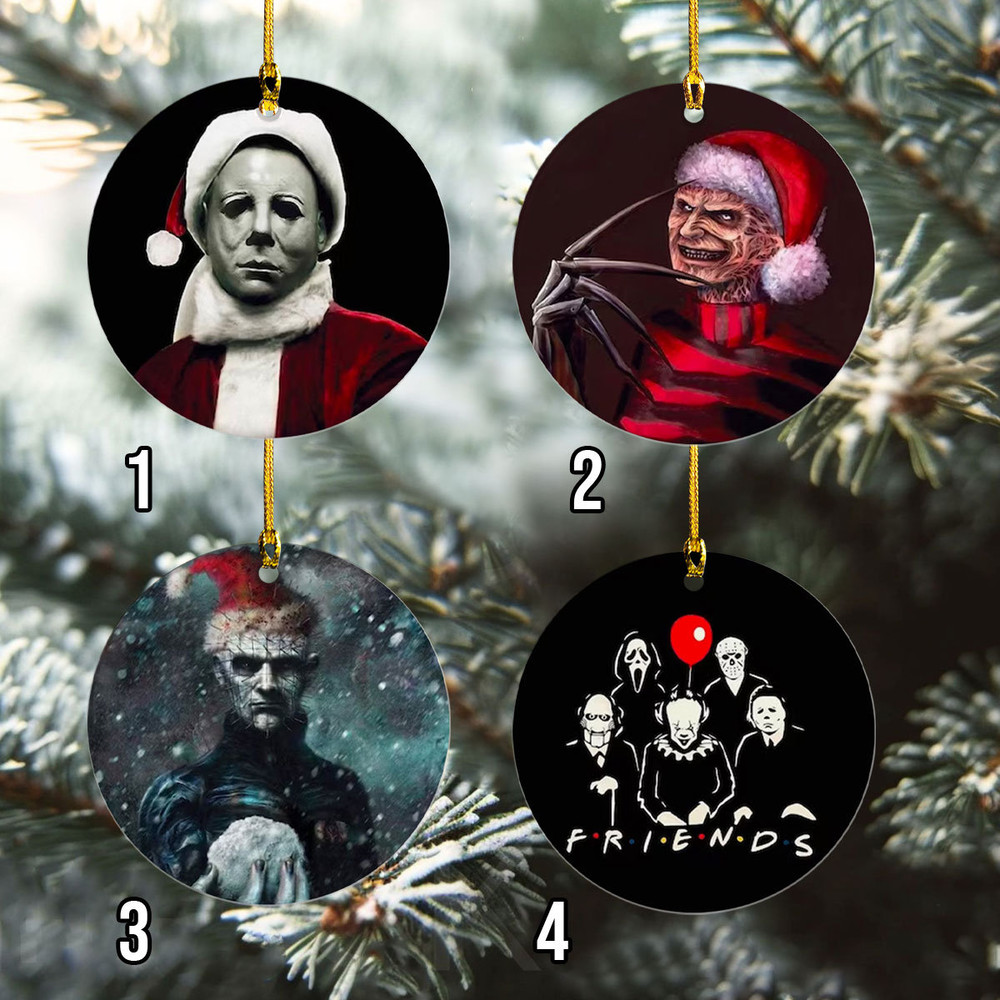 Horror Movie Characters Ornament, Horror Characters Christmas Ornament, Horror Friends Ornament, Killer Gang, Thirller Serial,Christmas Gift - 1.jpg