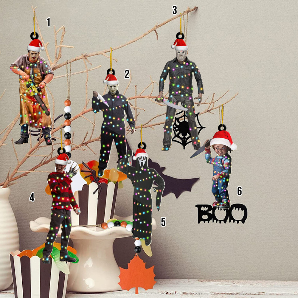 Horror Movie Christmas Ornament, Horror Christmas Decorations, Scary Movie Ornaments, Halloween Tree Decor, Thrillers Movie, Horror Fan Gift - 1.jpg