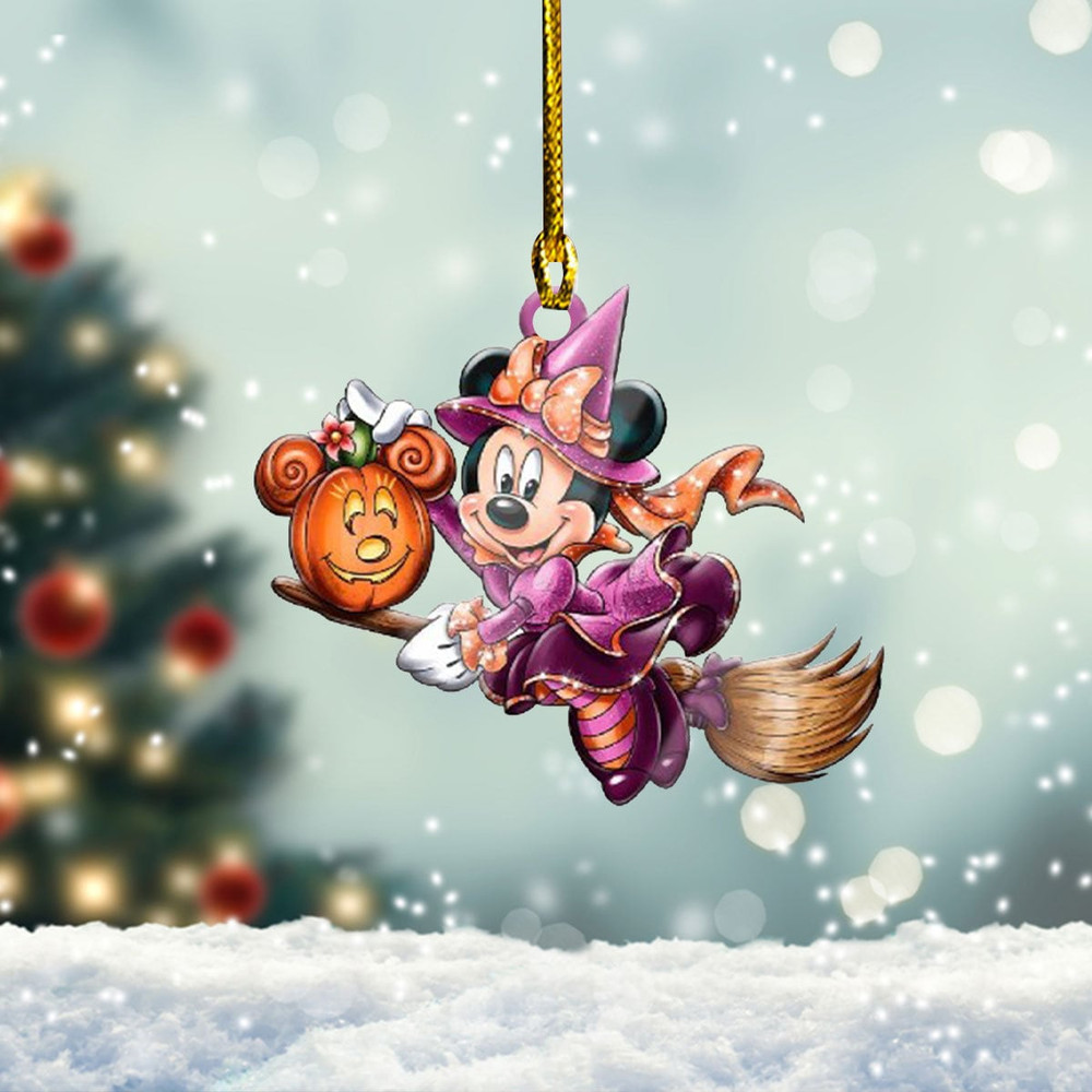 Mnnie Witch Ornament, Witch Halloween Ornament, Mnnie Mouse Ornament, Dsney Halloween Ornament, Halloween Gift, Kids Ornament - 1.jpg