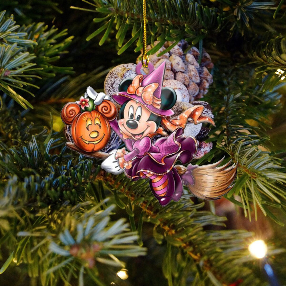 Mnnie Witch Ornament, Witch Halloween Ornament, Mnnie Mouse Ornament, Dsney Halloween Ornament, Halloween Gift, Kids Ornament - 3.jpg