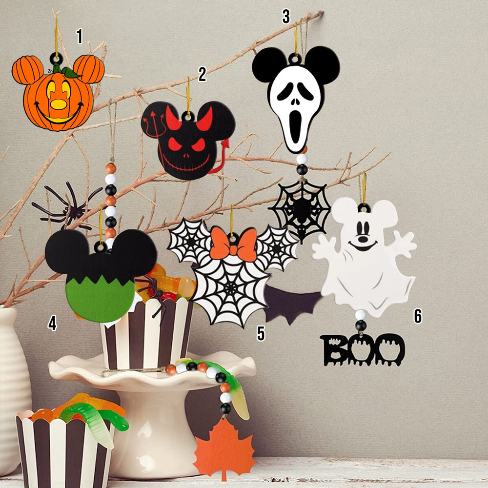 Mouse Halloween Ornament, Christmas Ornament, Christmas Tree Decoration, Halloween Ornament, Mouse Ghost, Pumpkin, Halloween Tree Ornament - 1.jpg