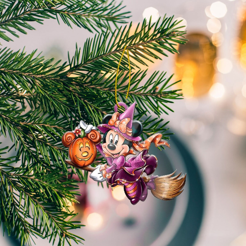 Mnnie Witch Ornament, Witch Halloween Ornament, Mnnie Mouse Ornament, Dsney Halloween Ornament, Halloween Gift, Kids Ornament - 4.jpg