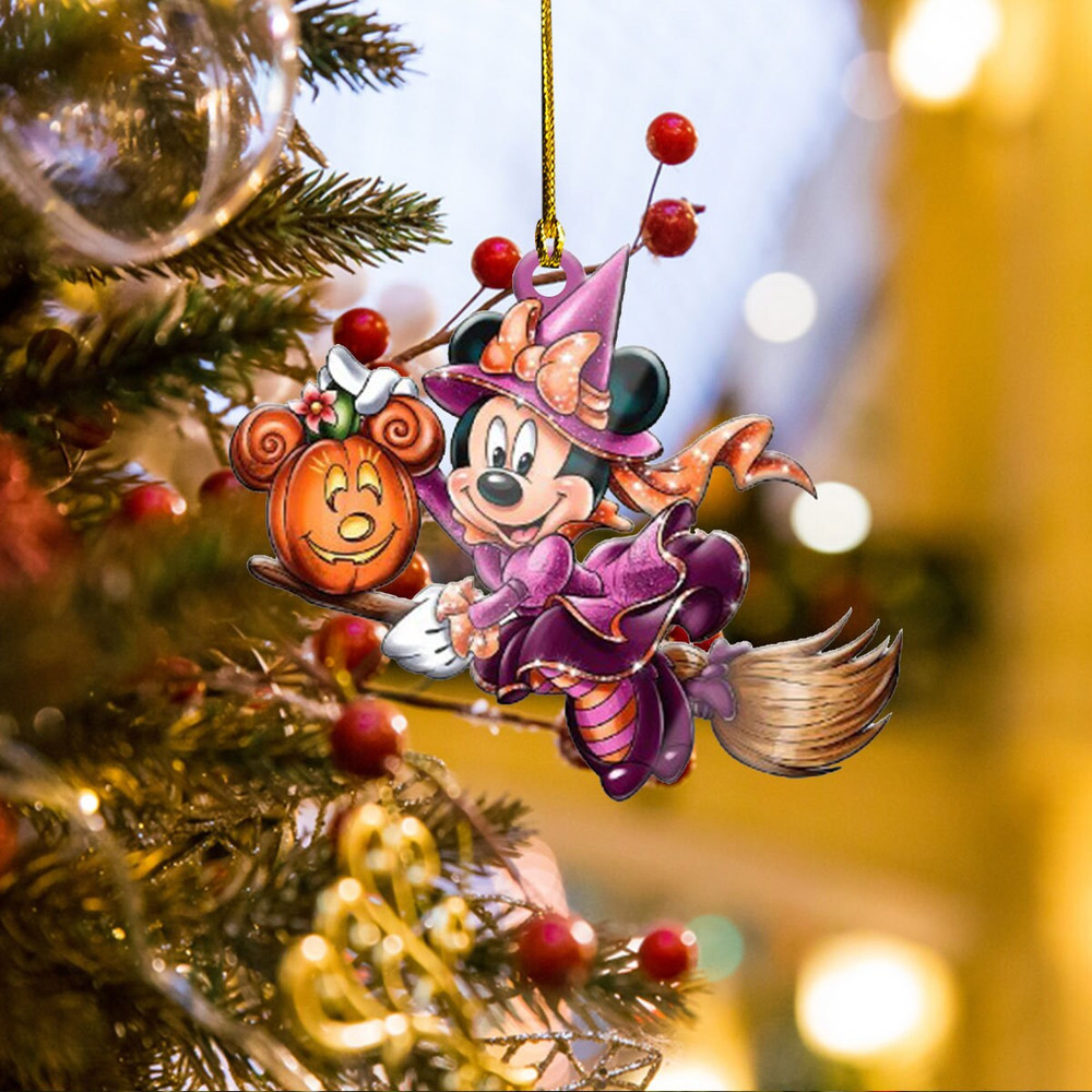 Mnnie Witch Ornament, Witch Halloween Ornament, Mnnie Mouse Ornament, Dsney Halloween Ornament, Halloween Gift, Kids Ornament - 5.jpg