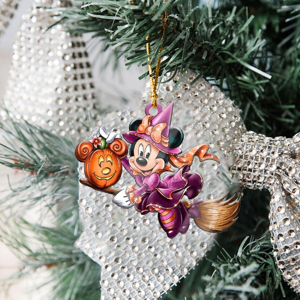 Mnnie Witch Ornament, Witch Halloween Ornament, Mnnie Mouse Ornament, Dsney Halloween Ornament, Halloween Gift, Kids Ornament - 6.jpg