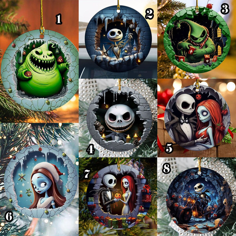 Nghtmare Christmas Ornament, Jck and Slly Ornament, Couple Ornament, Christmas Movie Ornament, Horror Christmas Gift, Christmas Tree Decor - 1.jpg