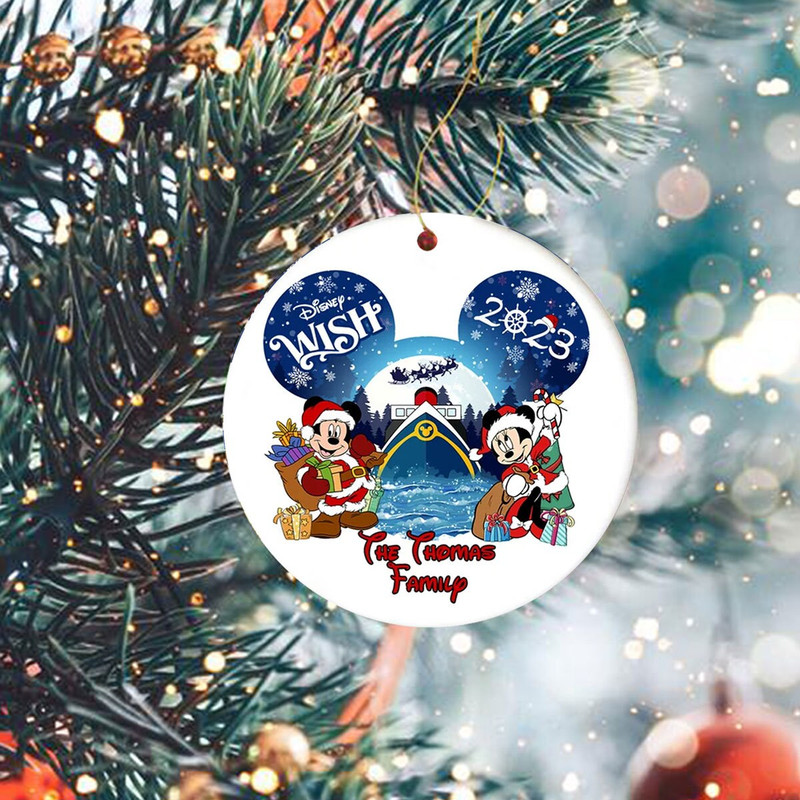 Personalized Dsney Trip Ornament, Dsney Wish 2023, Dsney Cruise Ornament, Custom Name Ornament, Family Ornament, Friends Gift, Family Gift - 1.jpg