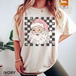 retro santa t-shirt png, christmas santa t-shirt png, santa t-shirt png, holiday apparel, christmas, retro santa shirt