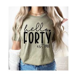 hello forty svg, png, 40th birthday svg, 40th birthday shirt svg, forty and fabulous svg, forty svg, forty-licious svg, forty birthday svg