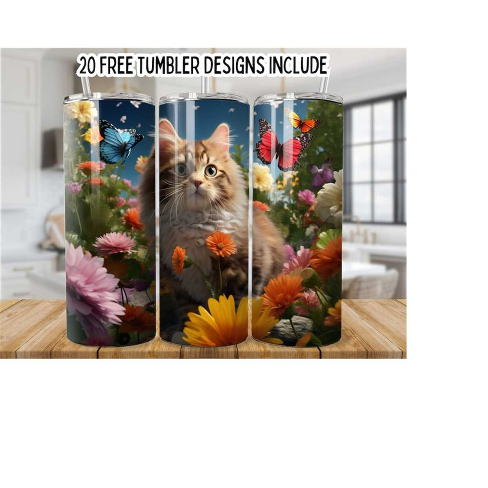 25102023173517-cat-with-flowers-and-butterfly-20oz-skinny-tumbler-image-1.jpg
