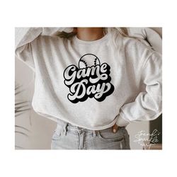 game day baseball svg, png, retro baseball svg, baseball shirt svg, game day softball svg, softball svg, softball shirt svg, baseball mom