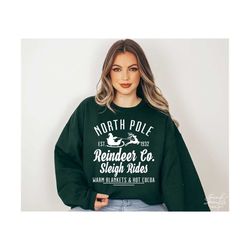 reindeer co sleigh rides svg, png, north pole svg, christmas svg, north pole sign svg, christmas sign svg, reindeer co svg