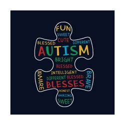 autism awareness shirt puzzle piece words svg, autism svg, autism awareness svg, awareness svg, puzzle piece svg, blesse
