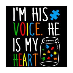 i am his voice he is my heart svg, trending svg, autism svg, autism love svg, autism puzzle svg, autism heart svg, love