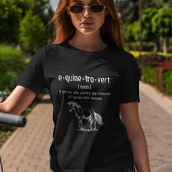 horse racing equinetrovert definition equestrian, cute horse shirt, horse gifts for women men, horseback riding rider sh