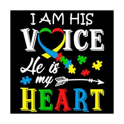 i am his voice he is my heart svg, autism svg, awareness svg, autism awareness svg, autism voice svg, autism heart svg,