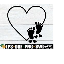 Baby Feet With Hearts svg, Baby Feet svg, New Baby svg png, Baby Shower Clipart, New Baby Clipart, Baby Silhouette svg png, Digital Download