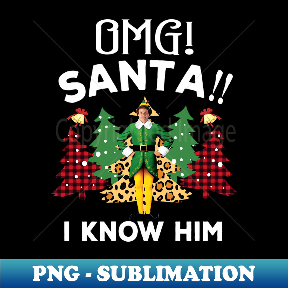 MQ-20231025-5318_Omg Santa I Know Him Funny Elf Christmas Costume Tree Leopard Print 9494.jpg