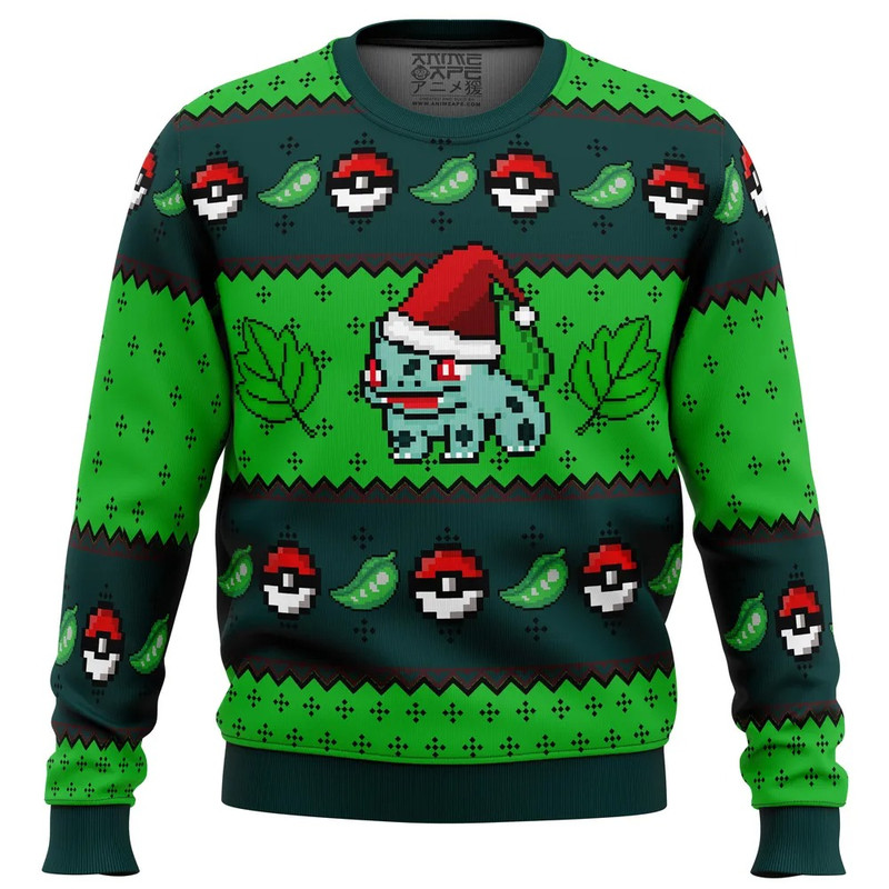Pokemon Bulbasaur All Over Print Hoodie 3D Zip Hoodie 3D Ugly Christmas Sweater 3D Fleece Hoodie