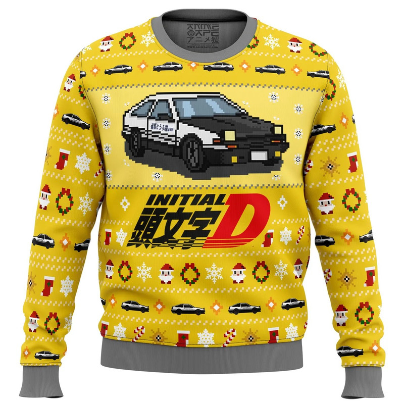 Initial D Classic Toyota Car All Over Print Hoodie 3D Zip Hoodie 3D Ugly Christmas Sweater 3D Fleece Hoodie