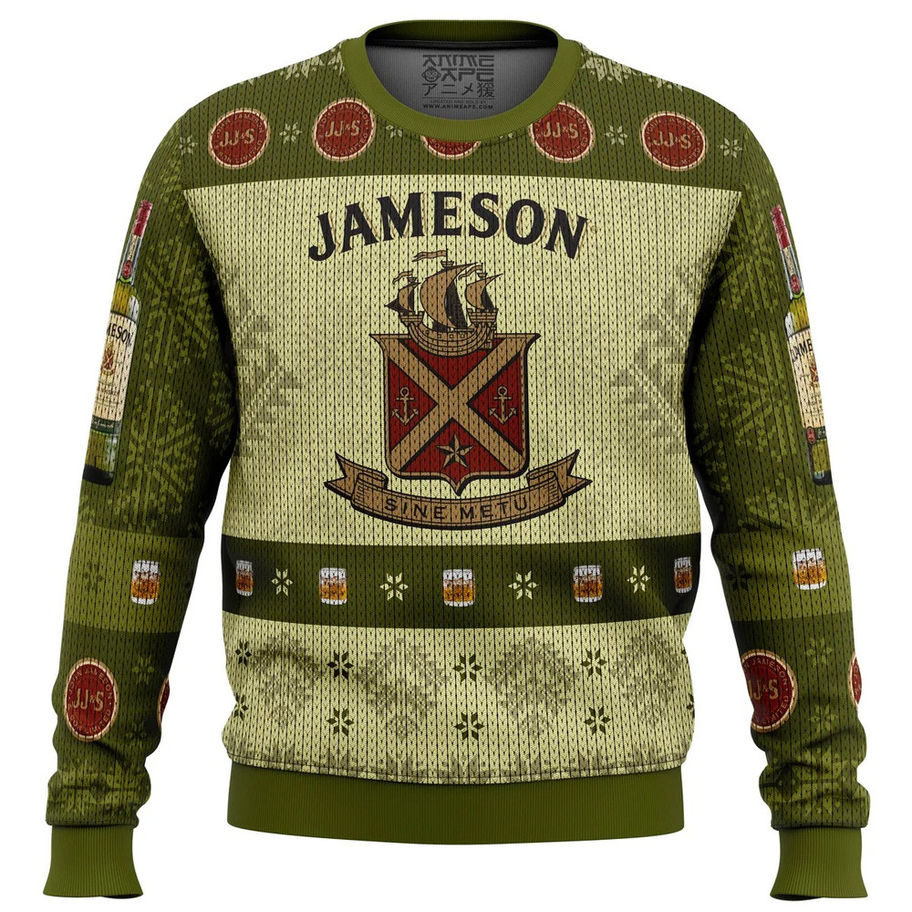 Jameson Irish Whiskey All Over Print Hoodie 3D Zip Hoodie 3D Ugly Christmas Sweater 3D Fleece Hoodie