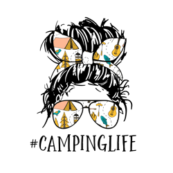camper life svg, mom life svg, camplife svg, messy bun skull svg, spring summer break shirt, digital download
