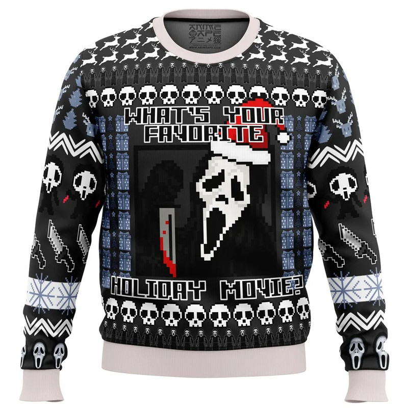 Scream Holiday All Over Print Hoodie 3D Zip Hoodie 3D Ugly Christmas Sweater 3D Fleece Hoodie