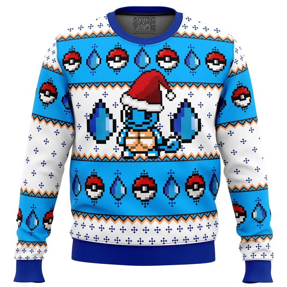 Pokemon Squirtle All Over Print Hoodie 3D Zip Hoodie 3D Ugly Christmas Sweater 3D Fleece Hoodie